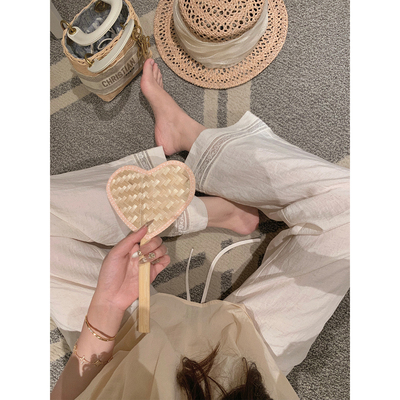 萌萌Ja莱赛尔高腰休闲裤长裤