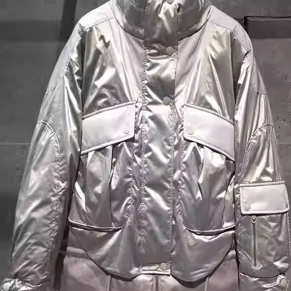 韩版宽松大码立领派克羽绒服