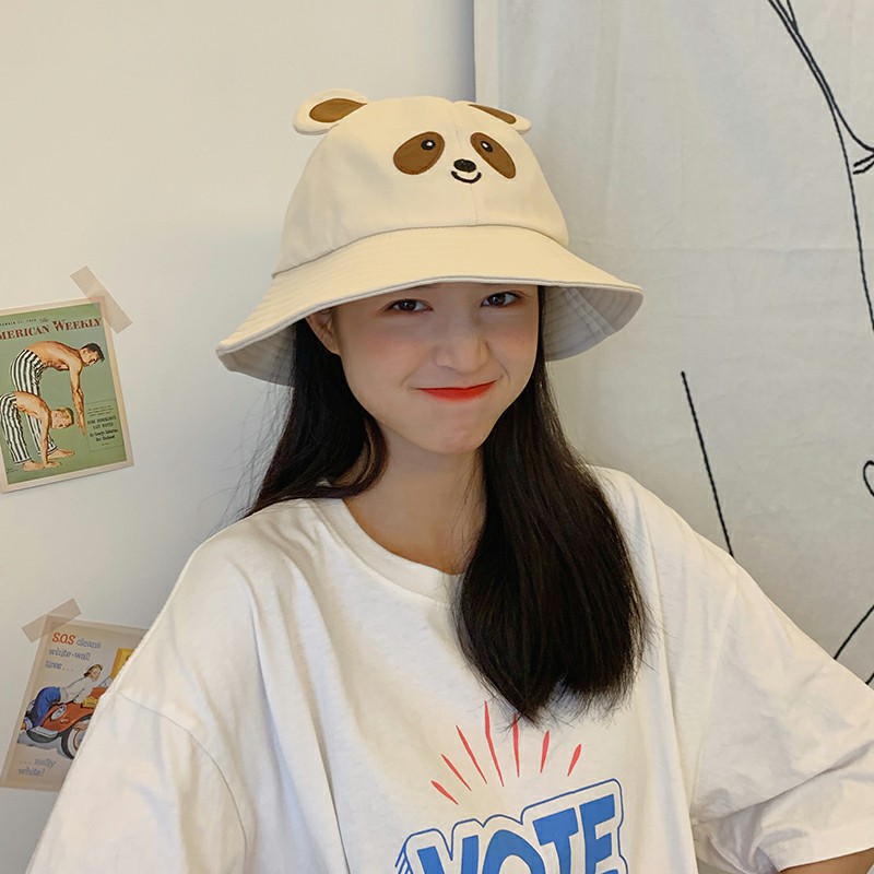 韩国学生小熊带耳卡通渔夫帽短檐帽子