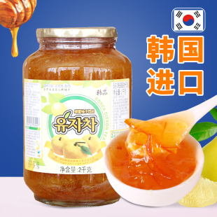 韩品柚子茶酱蜂蜜柚子茶冲饮韩国进口果味茶2kg连锁品牌奶茶原料
