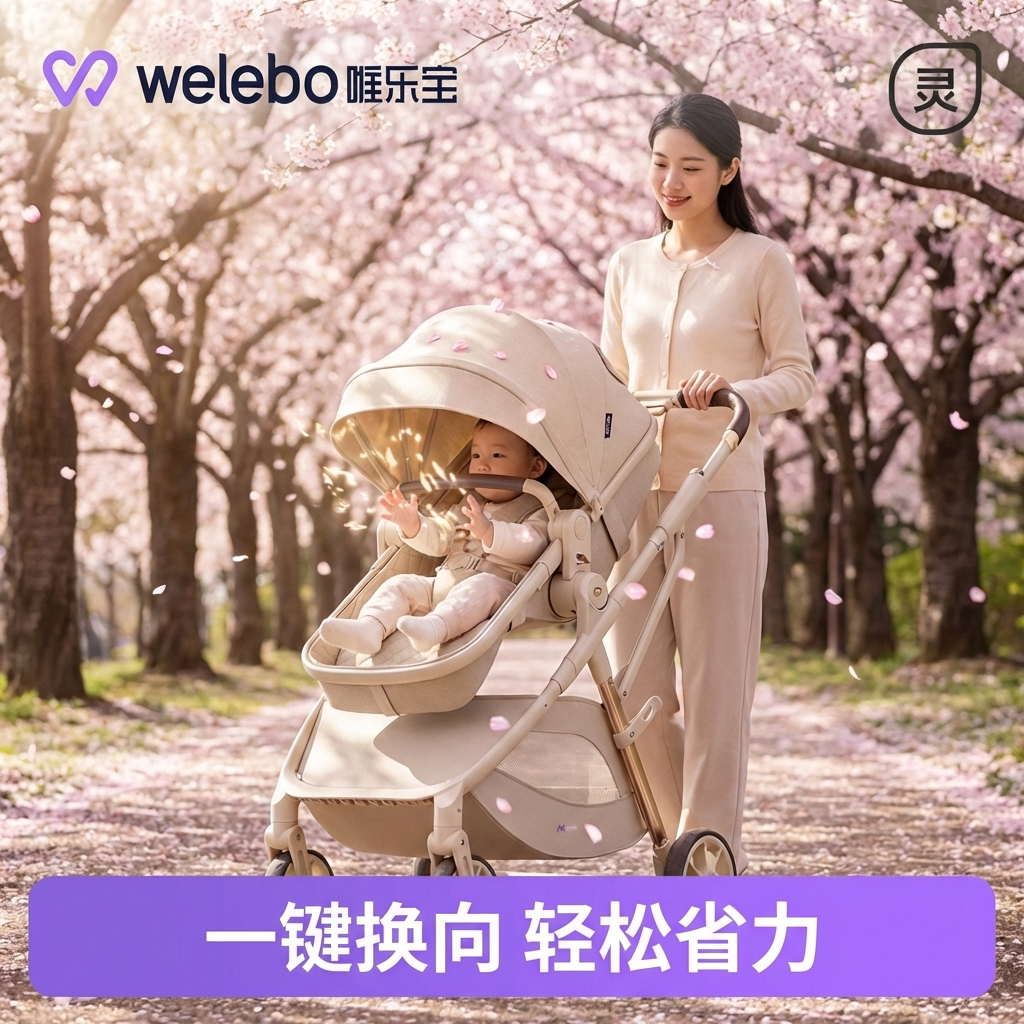 婴儿推车双向推行宝宝可坐躺轻便折叠0到3岁小月龄高景观儿童避震