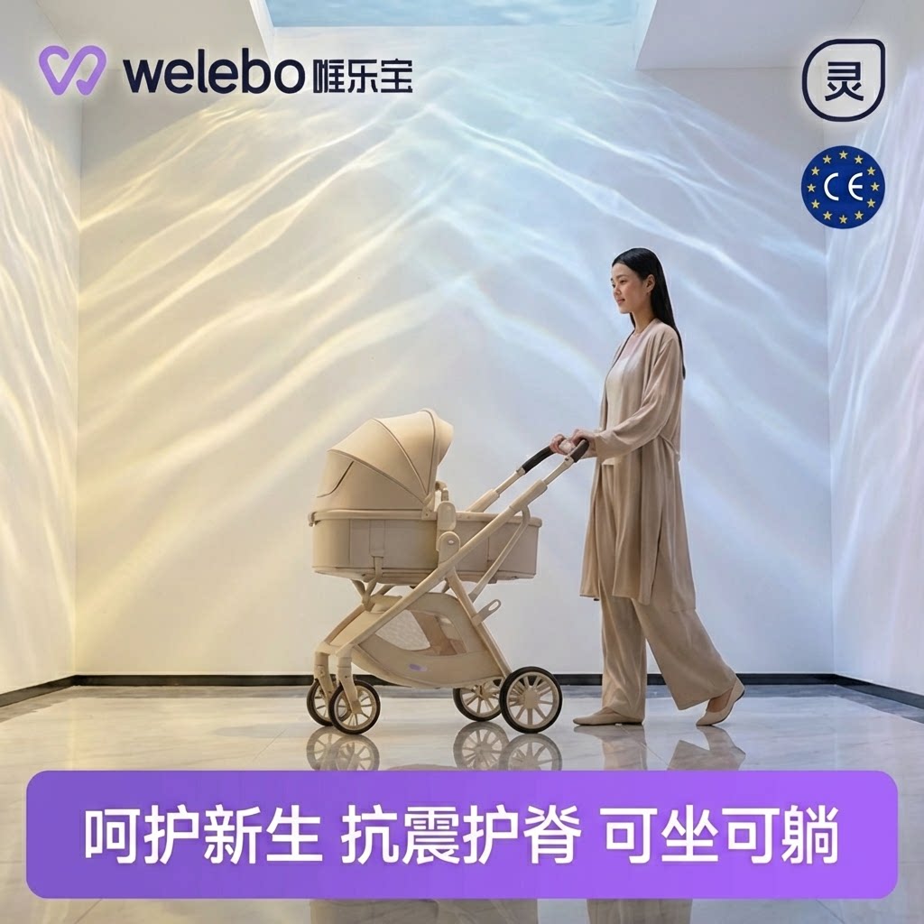 唯乐宝婴儿车可坐可躺0到3岁宝宝双向手推车轻便折叠儿童护脊避震