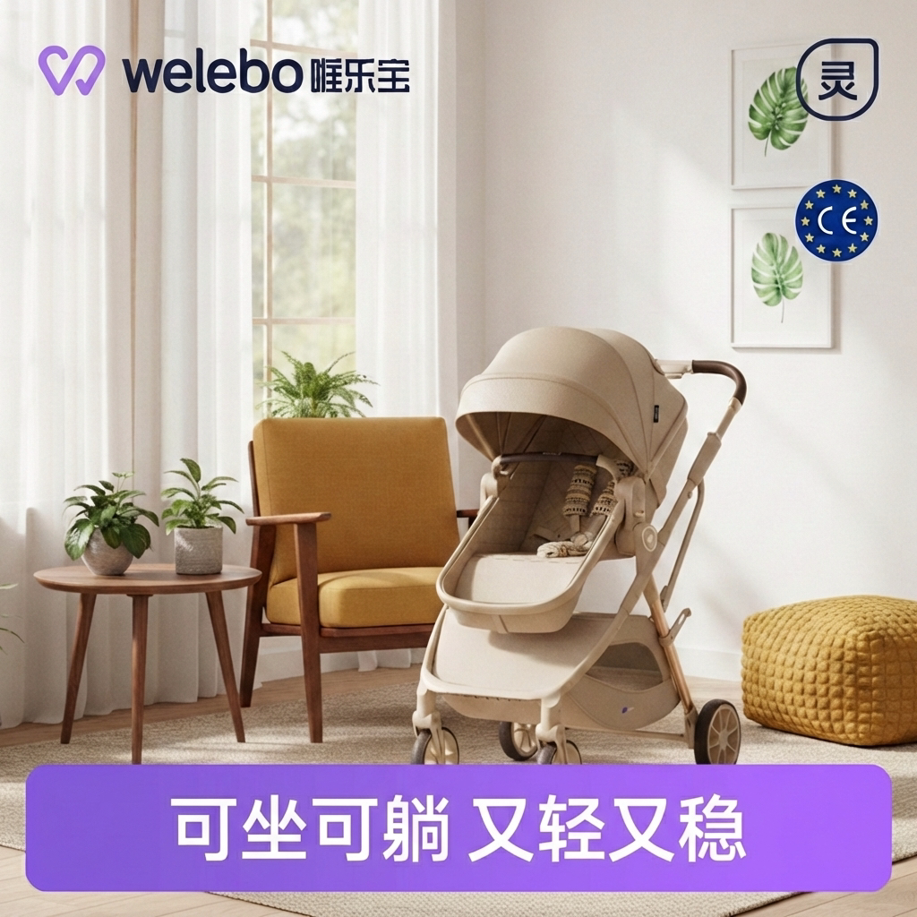 婴儿推车宝宝可坐可躺轻便折叠0到3岁新生幼儿小月龄护脊避震双向