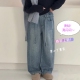 亲子烫钻弯刀牛仔裤 宽松设计感满天星z 韩版 送腰带亮闪闪裤 春秋款