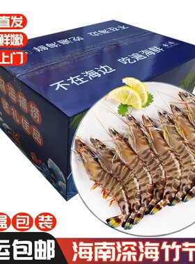 海南野生竹节虾2斤4斤新鲜九节虾