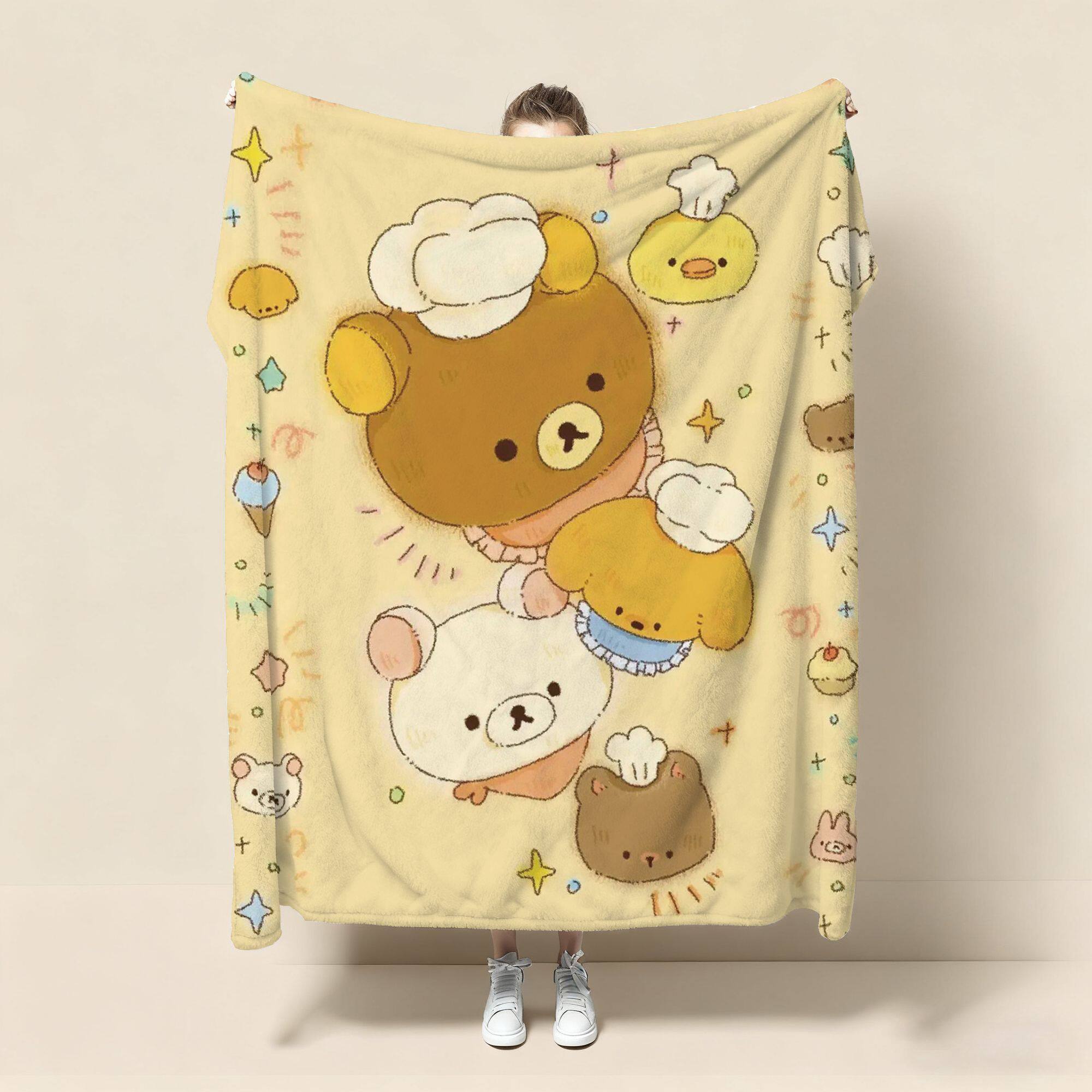 卡通轻松熊毛毯卧室宿舍午睡柔软盖毯少女心家居休闲披肩保暖毯子