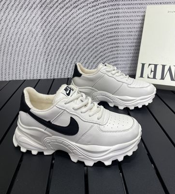 真皮老爹鞋女2024冬款加绒二棉厚底增高休闲运动鞋百搭轻盈小白鞋