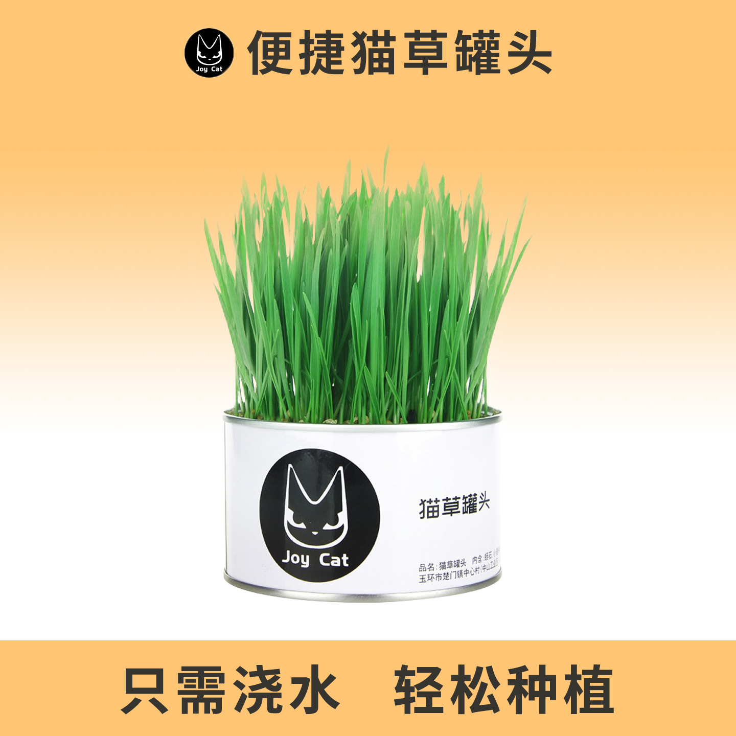 joycat 猫草种子盆栽无土栽培猫草罐头 懒人化毛去毛球猫咪零食