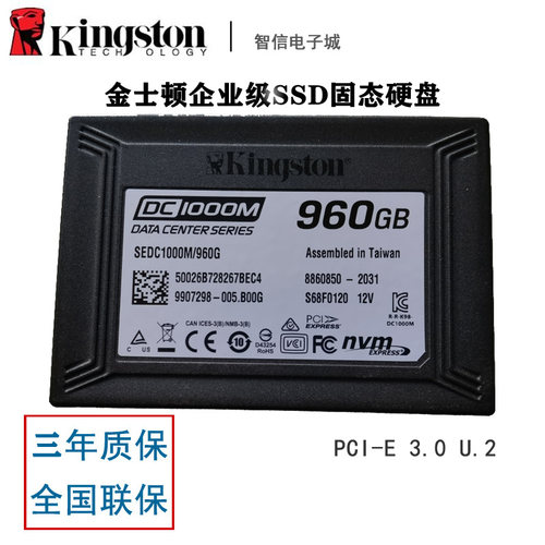 Kingston/金士顿 DC1000M 960G SSD企业级固态硬盘 PCI-E 3.0 U.2