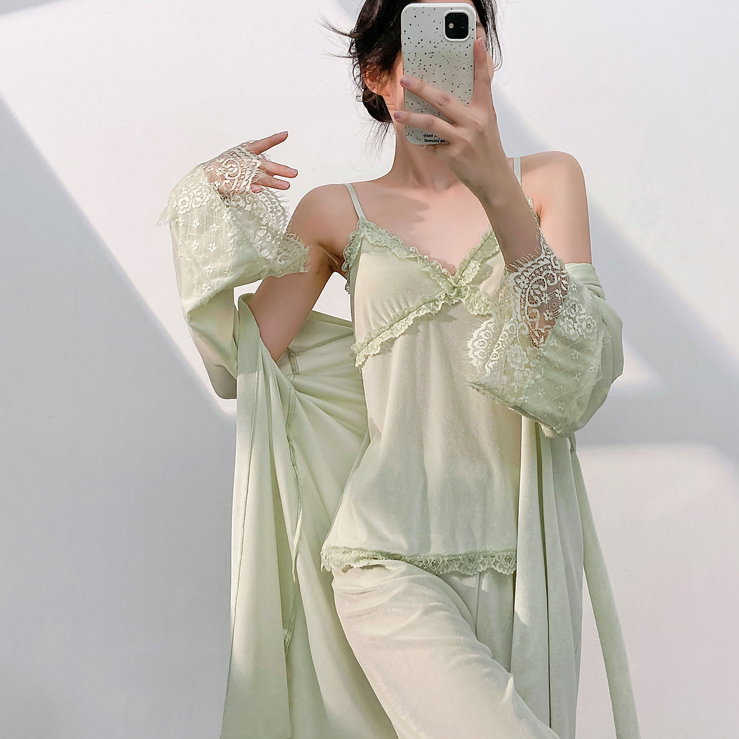 2025秋冬新款性感睡衣女三件套