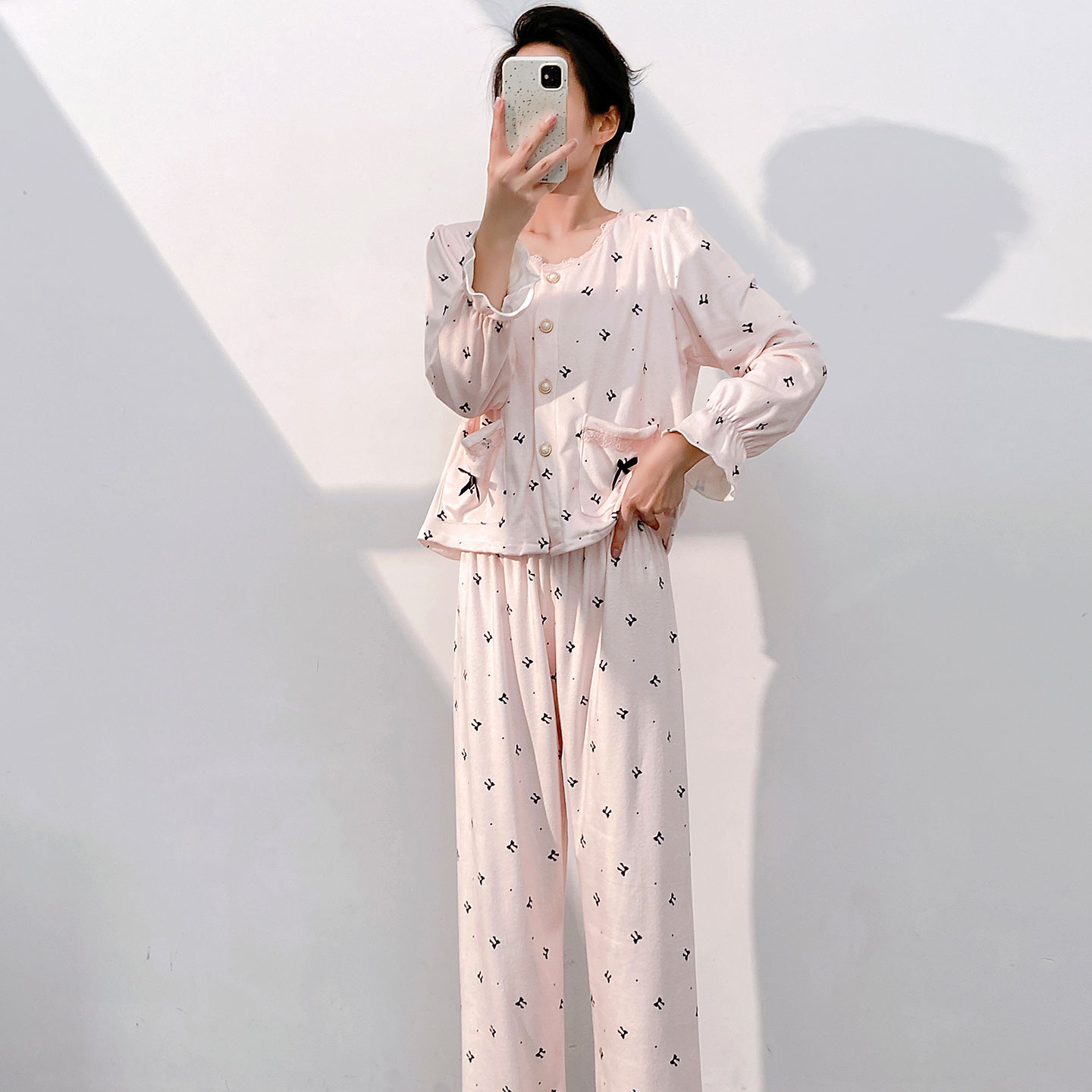 海岛绒睡衣女秋冬新款两件套