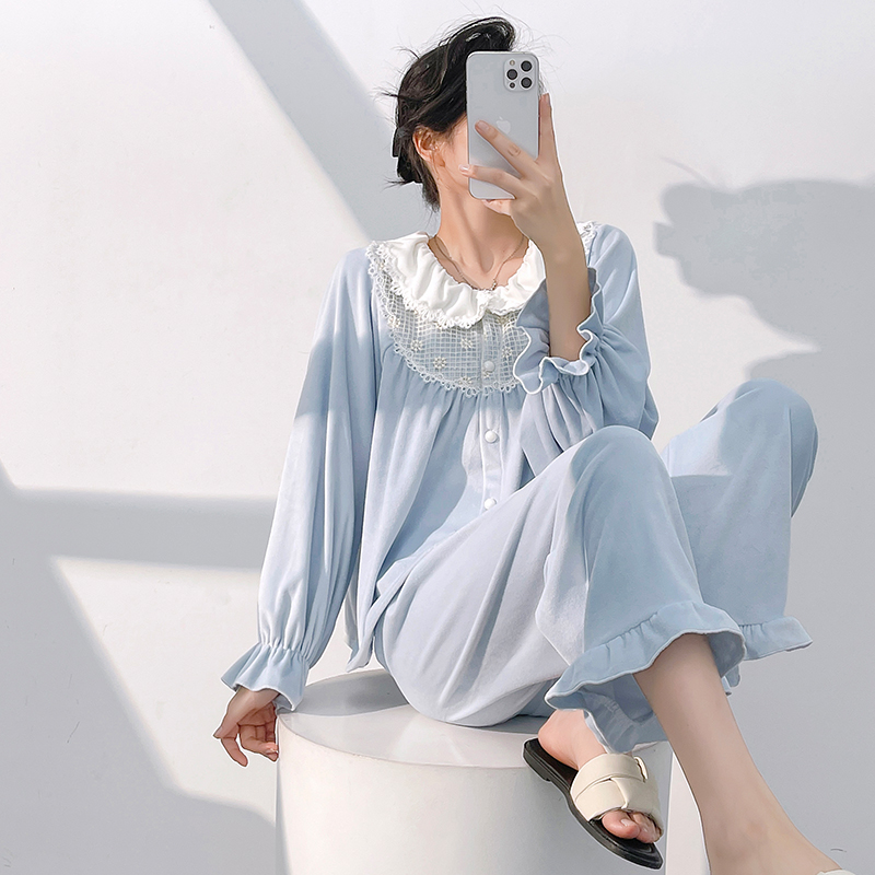 Geniequeen海岛绒睡衣女两件套