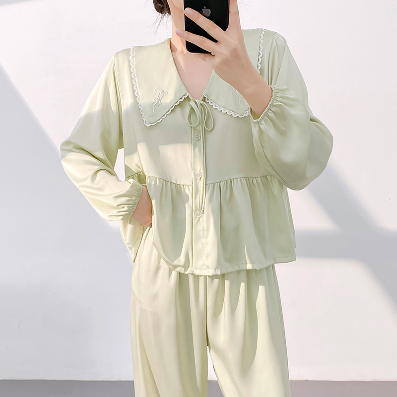 Geniequeen春秋冰雪丝睡衣女新款