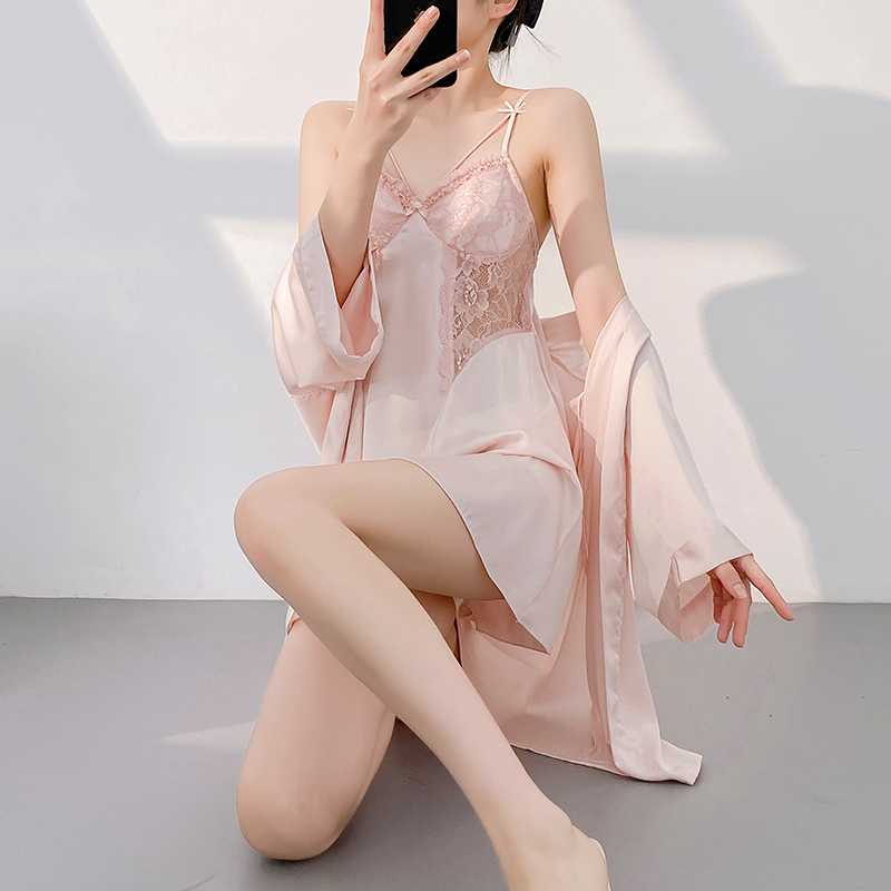 法式轻奢性感睡衣女带胸垫