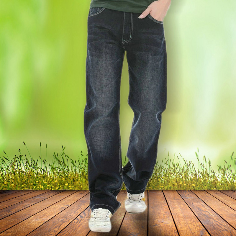 四季寬大褲腳男士肥佬休閑牛仔褲直筒寬松大碼長褲闊腿粗腿大腳口在類目 男裝, 牛仔褲中 - 來自Buy2taobao.com提供專業的淘寶代購服務