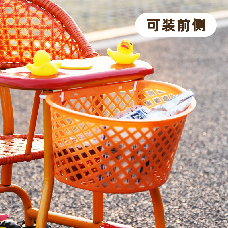 通用仿藤手推车篮子配件宝宝竹藤车收纳篮婴儿童车藤椅储物筐童篮