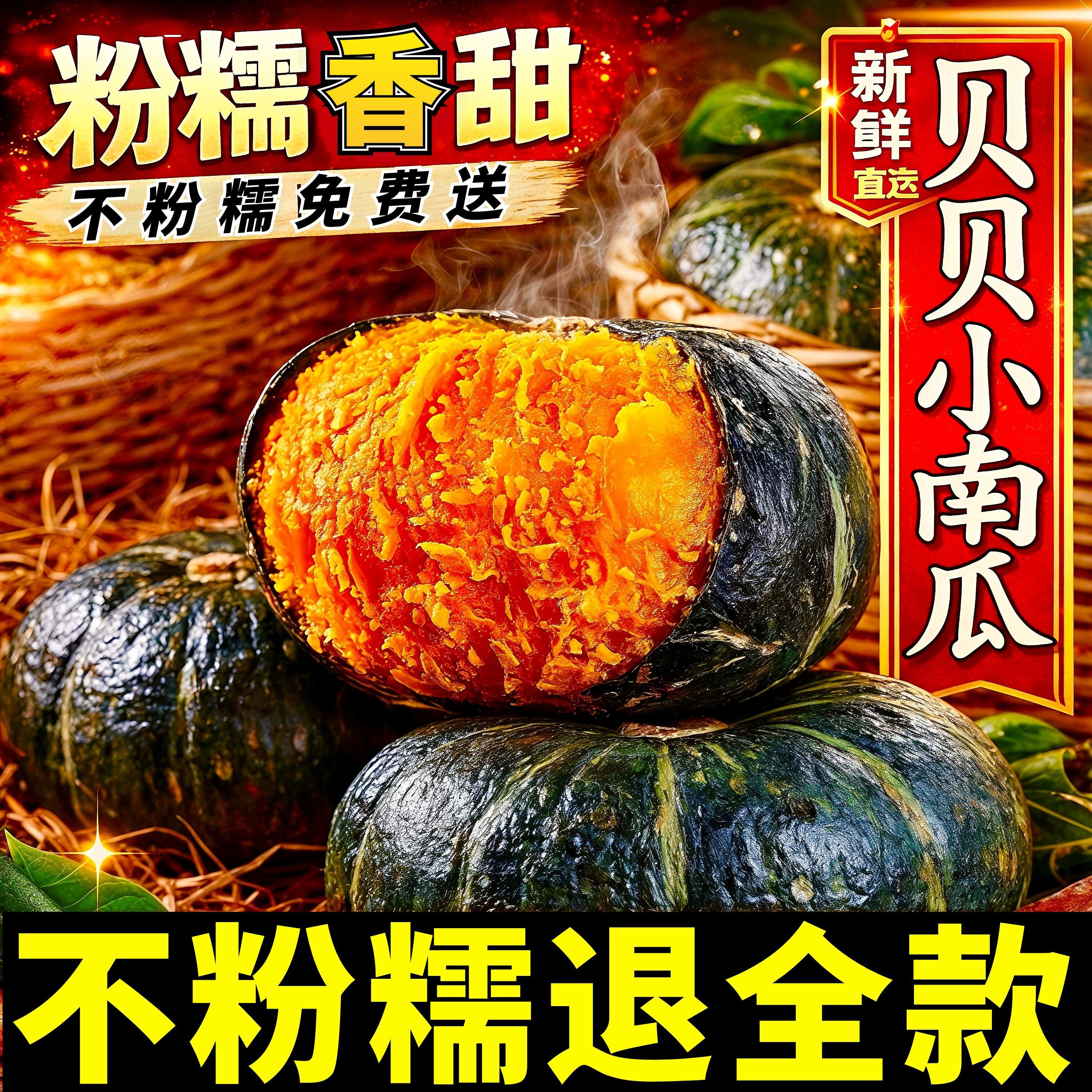 正宗贝贝南瓜9斤山东板栗小南瓜婴儿辅食老南瓜惠和一号粉糯香甜