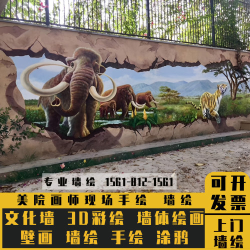 上海文化墙墙绘上门3d墙体彩绘