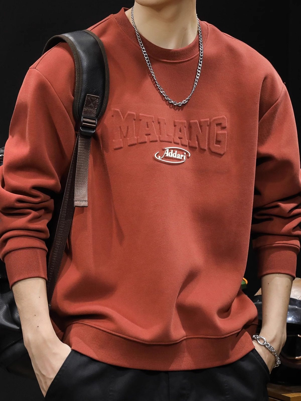 新年红色加绒卫衣男秋冬款圆领男款衣服2025新款长袖男士大码男装