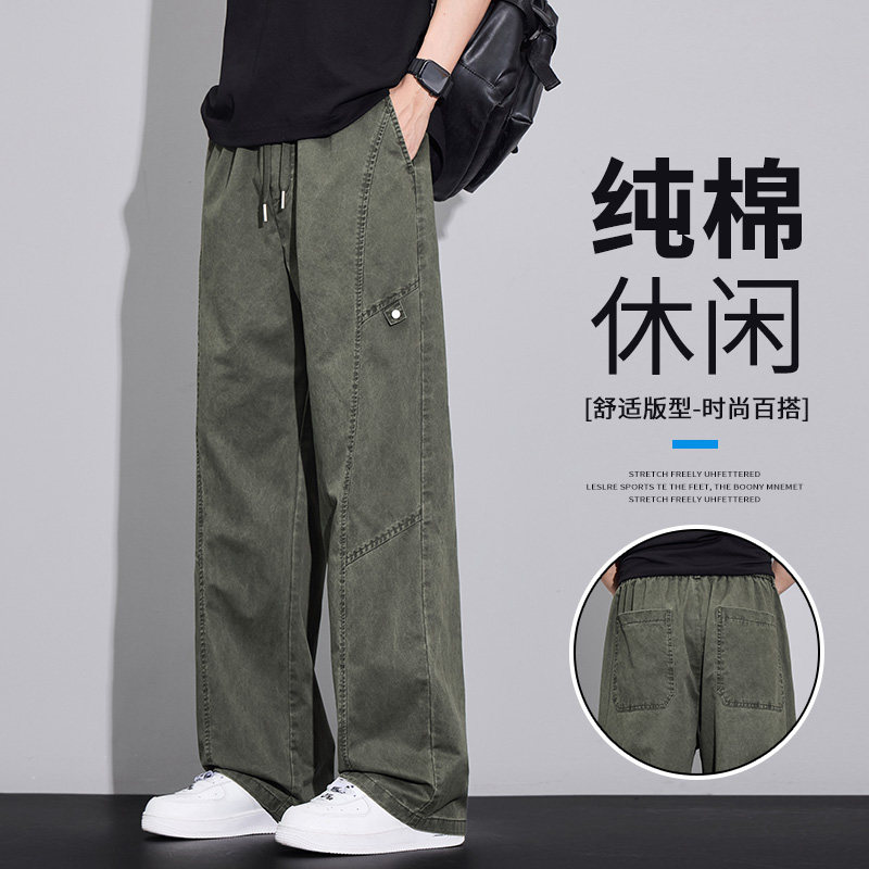夏季美式重磅工装直筒休闲裤男士图片