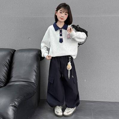官方正品拉布布女童秋季长袖卫衣2025新款儿童上衣宽松中大童洋气