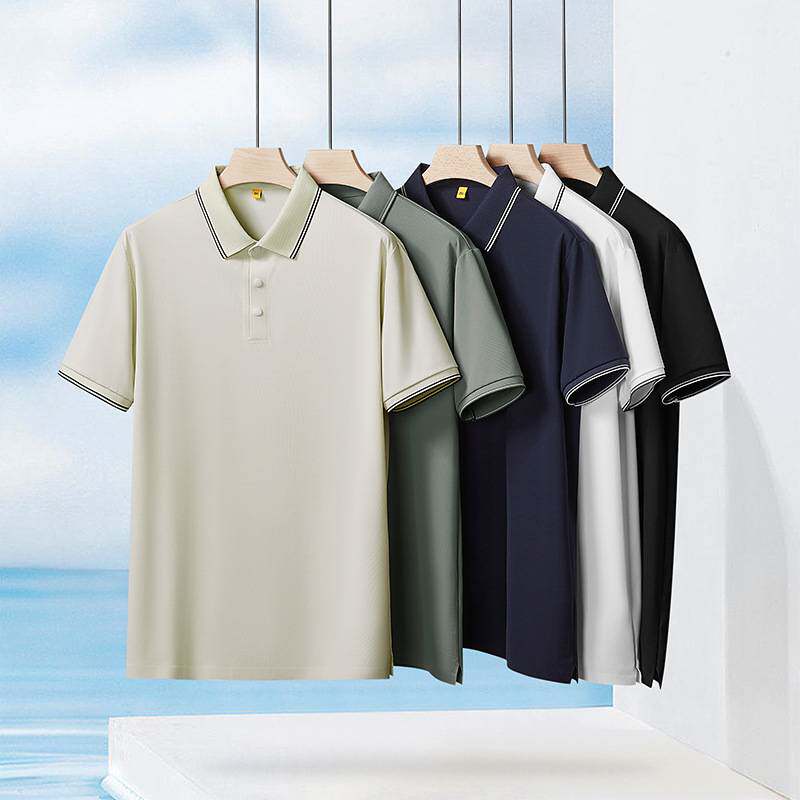 官方品牌2026年夏季新款男士加肥加大码翻领无痕短袖T恤男胖子速