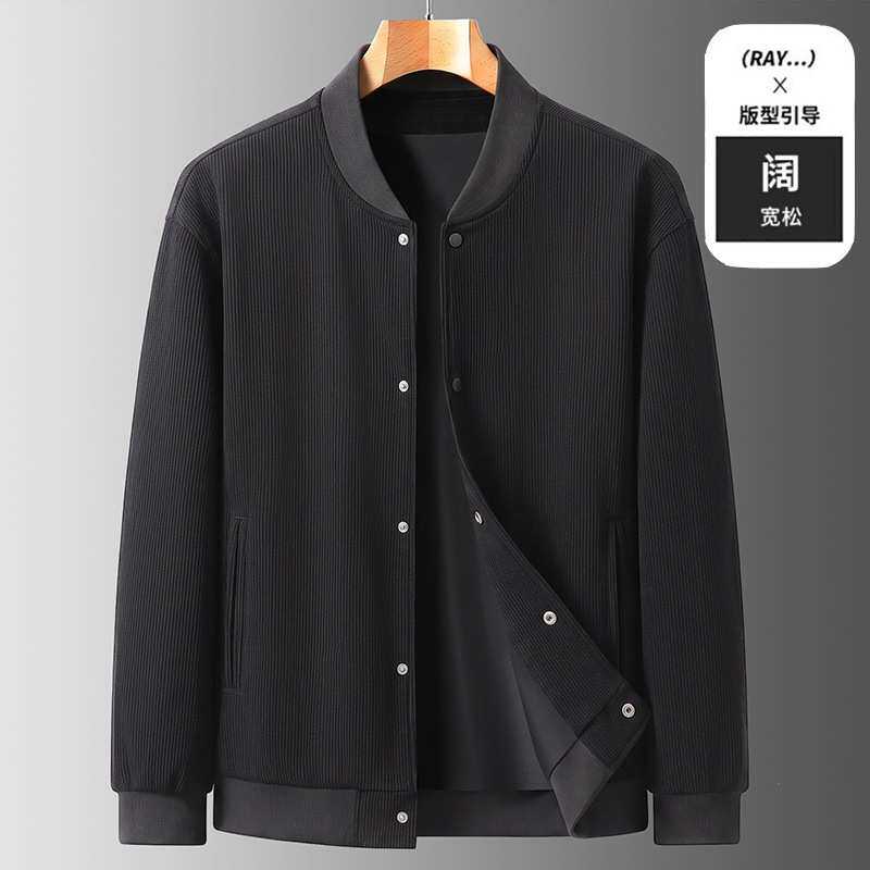 官方胖子2026秋季灯芯绒棒球服男加肥大码宽松夹克胖子时尚休闲百
