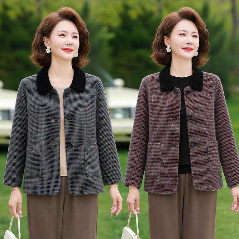 官方新中式妈妈秋装外套洋气短款上衣中年女士秋冬时尚春秋季夹克