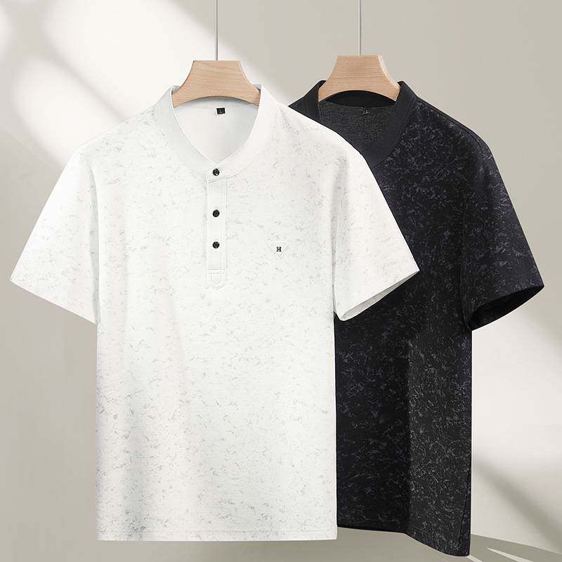 官方品牌2026年夏季新款男青年潮胖加肥加大码圆领印花短袖T恤