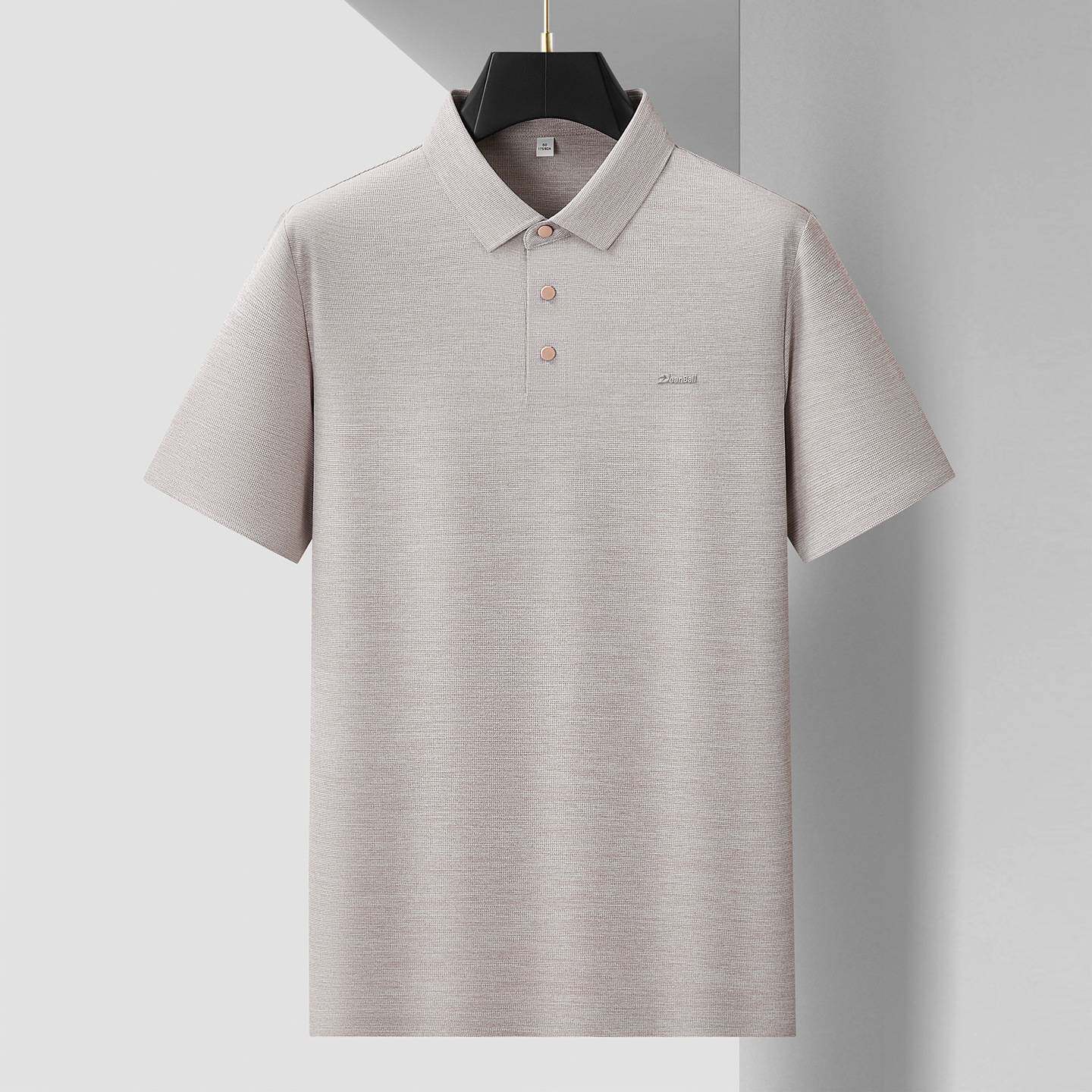 官方品牌2026年夏季新款男士加肥加大码商务休闲翻领无痕短袖T恤