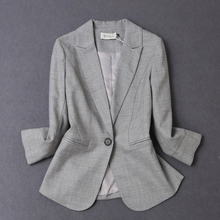 休闲通勤西服 外套女一粒扣短款 2025春夏新款 职业气质精纺羊毛西装