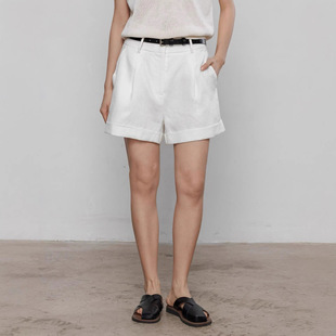 气质宽松五分裤 现货厂家批发 2026新款 亚麻休闲短裤 慵懒风通勤