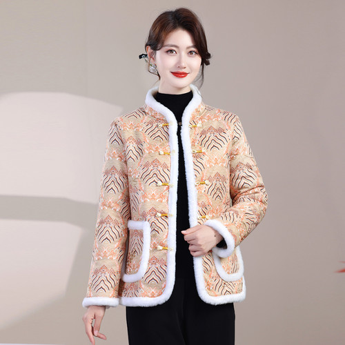 中国风加绒时尚保暖棉衣洋气减龄