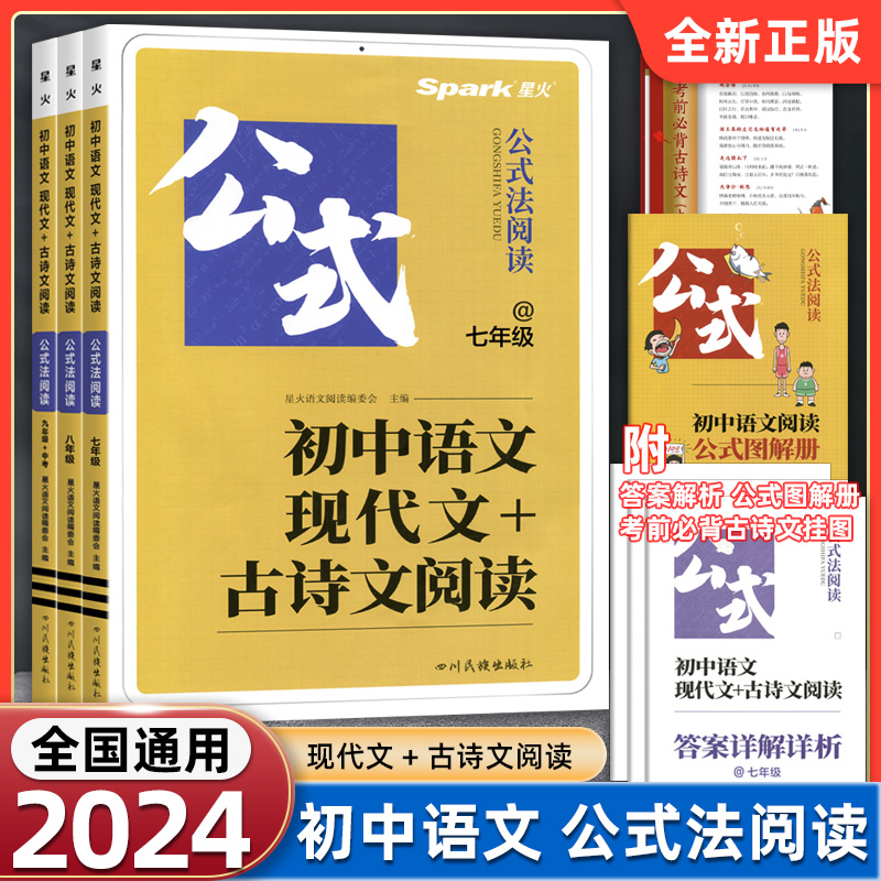 2024星火巅峰训练初中语文现代文+古诗文阅读公式法800题七八九年级初中阅读理解专项训练初一二三古诗词文言文现代文阅读组合训练-封面