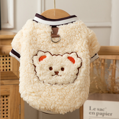 冬装猫咪小狗狗衣服可牵引小型犬泰迪比熊雪耐瑞幼犬宠物衣服加厚
