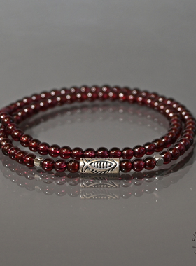 情人节女生石榴石手链女款纯银