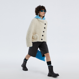 字松紧腰特种涂层五分裤 隐秘黑解构分割 NMORE设计师品牌