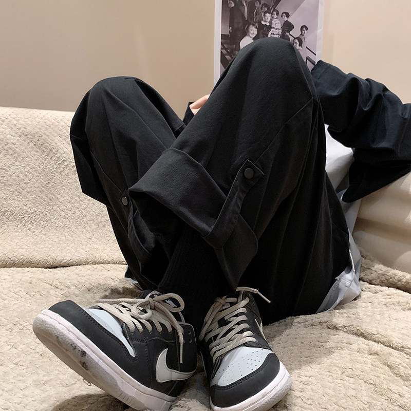 现货秋冬直筒宽松工装裤男港风纯色休闲裤中性-8811-P55_控68,男装休闲裤,星座1102-1