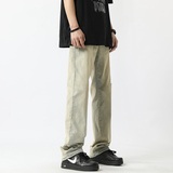 现货~2023夏季美式高街黄泥色水洗牛仔裤男潮牌NK820-P60_控78，男装牛仔裤，星座1102-1