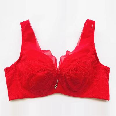 清仓 正品薄款棉CD全罩杯背心式防滑肩带喜庆大红本命年侧收文胸