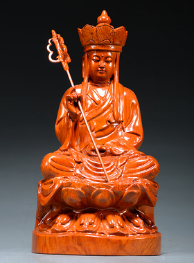 花梨木雕地藏王佛像菩萨摆件实木质雕佛像家居客厅玄关红木工艺品