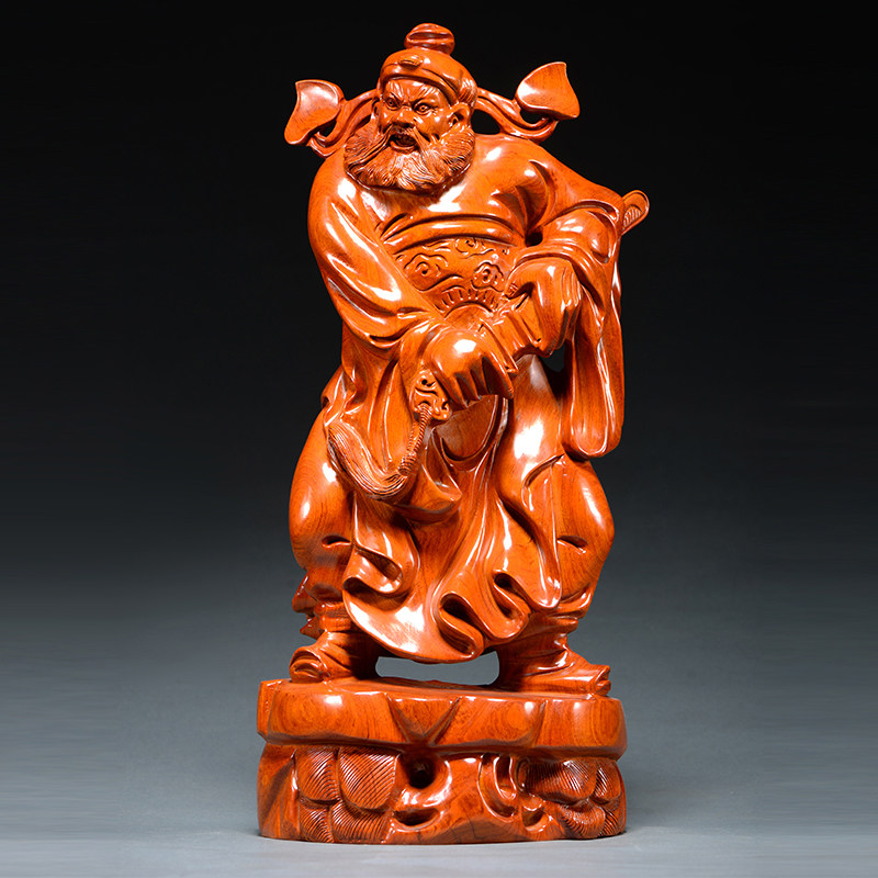 花梨实木雕刻天师福神钟馗神像摆件家居客厅装饰品工艺品店铺供奉