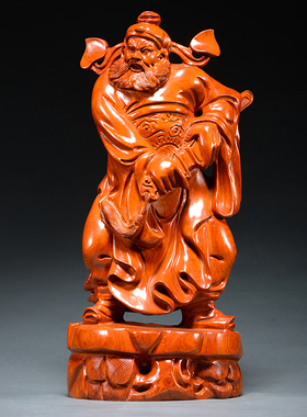 花梨实木雕刻天师福神钟馗神像摆件家居客厅装饰品工艺品店铺供奉