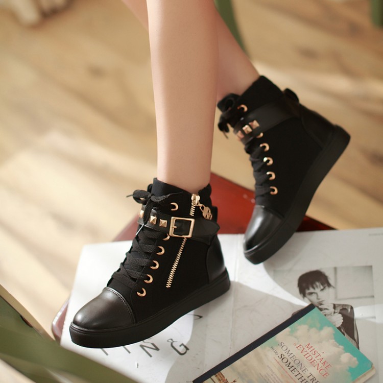 2015 summer and autumn high-top canvas shoes women flat shoes Korean student heavy-bottomed platform shoes casual shoes shoes tide