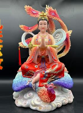 九天玄女娘娘踏凤合掌提剑摆件