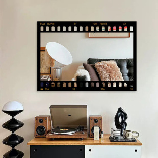 艺术创意镜子装 轻法式 饰画高级感怀旧客厅镜面挂画餐厅画 胶片