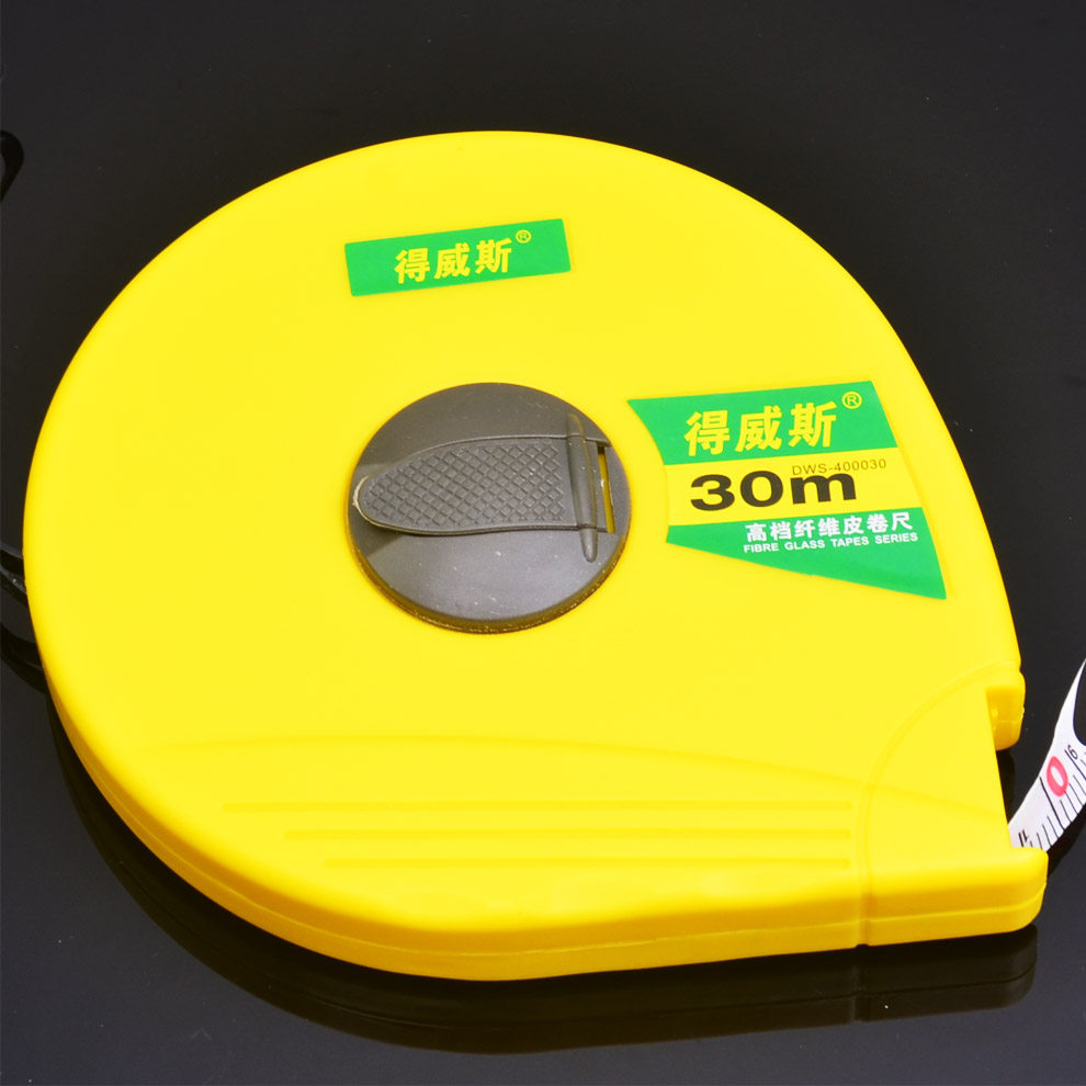 得威斯皮尺 测量工具30米50米玻璃纤维皮卷 长卷尺 测量皮尺拉尺