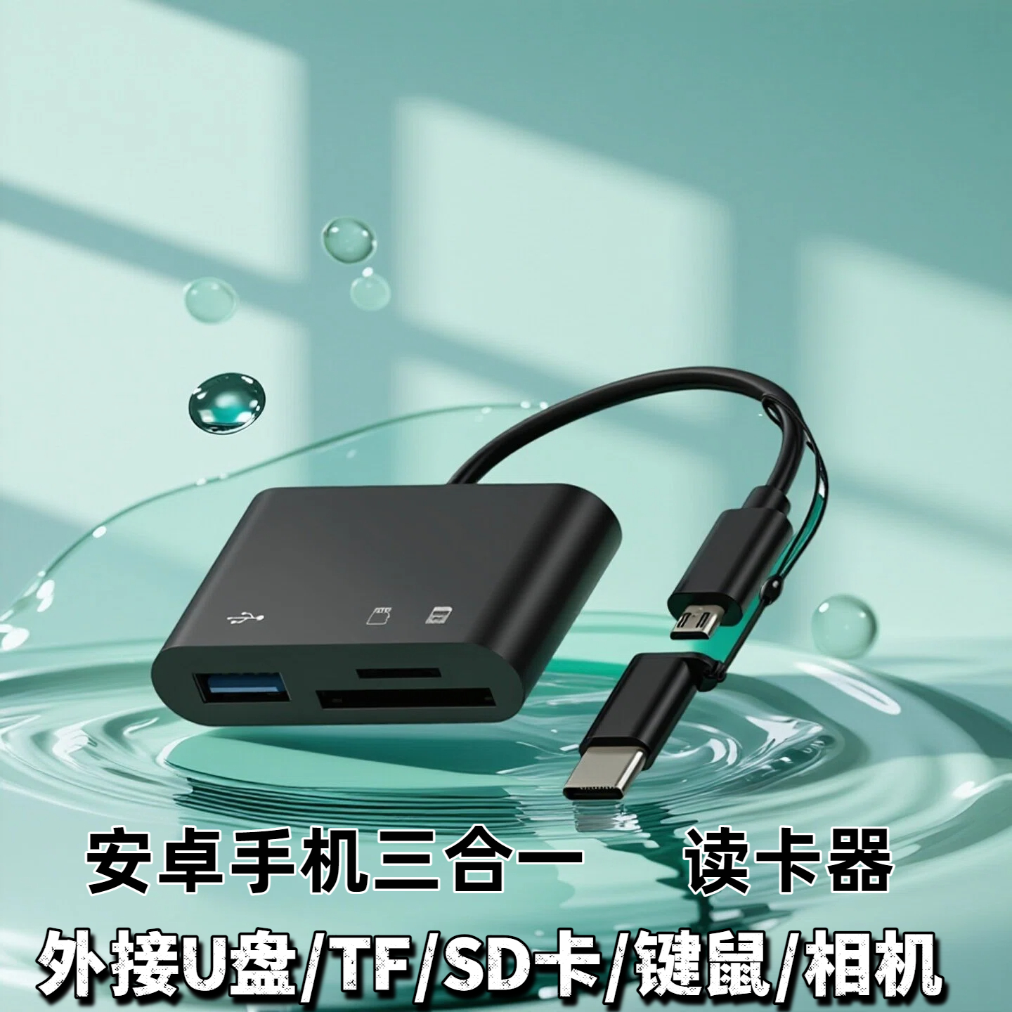 三合一读卡器Type-C/TF/SD/U盘