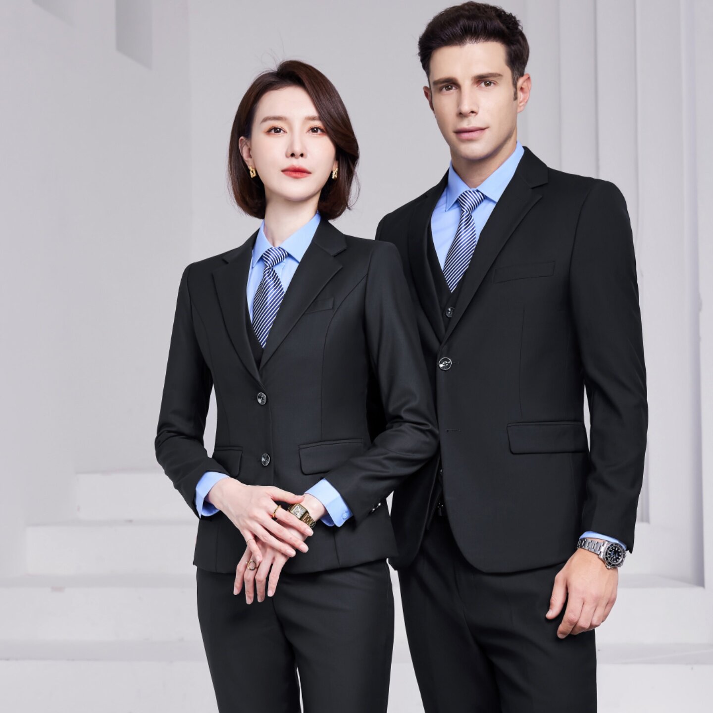 黑色职业装西服套装男女酒店前台工作服商务行政物业公司工装制服