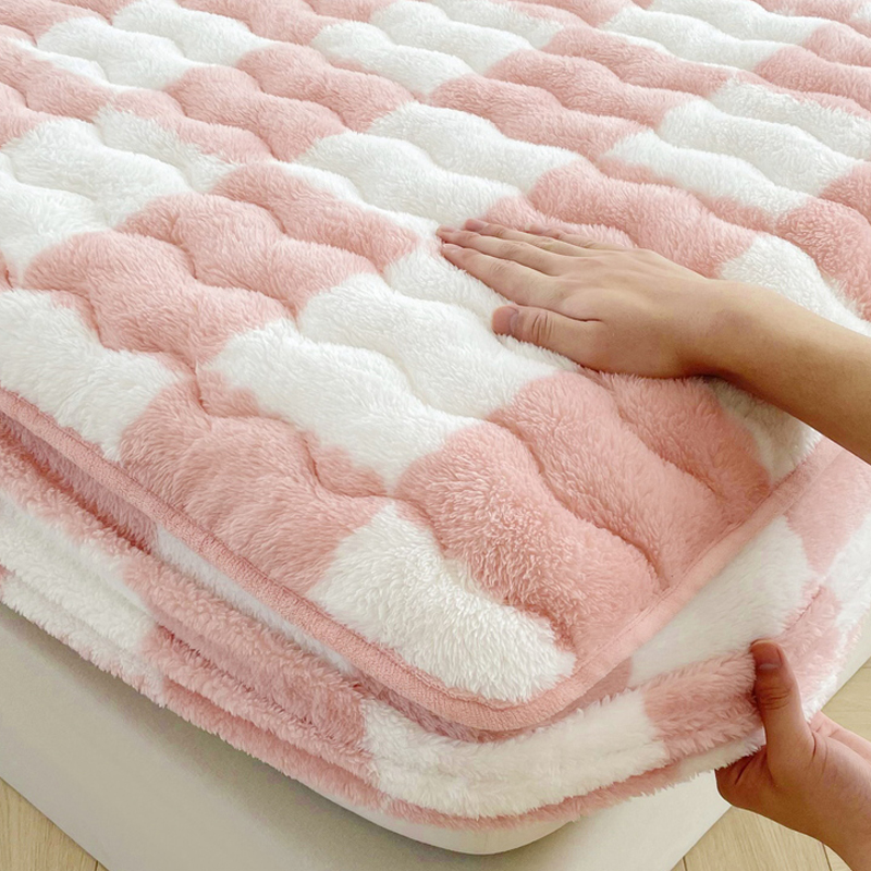 冬季牛奶绒床笠单件床罩珊瑚绒保护套加厚夹棉加绒床套2024年冬天